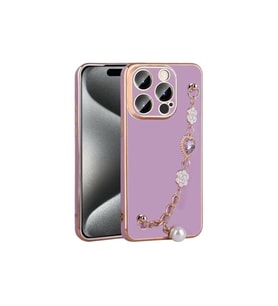 Apple iPhone 15 Pro Max Uyumlu Kılıf El Tutamaçlı Kamera Korumalı Zore Taka Silikon Kapak (Mor)