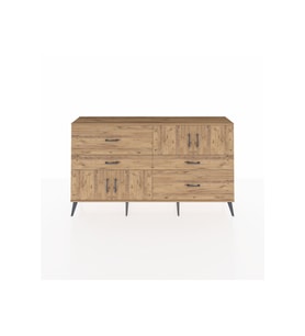 Arges Konsol 2 Raflı 4 Çekmeceli 4 Kapaklı 176x30x99 Çam-Çam