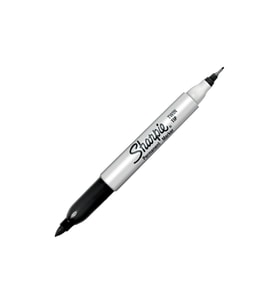 Sharpie Twin Çift Uçlu Permanent Markör Siyah (1 Kutu 12 Adet)