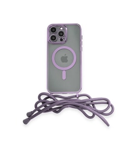Newface Apple iPhone 14 Pro Kılıf Divo Lazer Askılı Magsafe Kapak - Lila