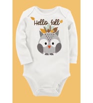 Organik Baskılı Pamuklu Unisex Bebek Body UZUNE145