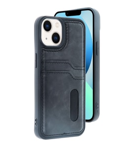 iPhone 14 Kılıf Sara Kartvizitli Deri Kılıf - Siyah