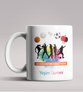 Kişiye Özel Beden Eğitimi Öğretmeni Tasarımlı Beyaz Renk Kupa 4