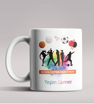 Kişiye Özel Beden Eğitimi Öğretmeni Tasarımlı Beyaz Renk Kupa 4