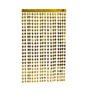 Işıltılı Yıldızlı Ramazan Bayramı Gold Arka Fon Kendinden Yapışkanlı Altın Sarısı Yıldız Duvar Perd-