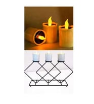 Solar Güneş Enerjili Alev Efektli Led Mum Sevgililer Günü Için Romantik Akşam Yemeği 3'lü Mum+şamdan Sevgililer Günü Hediyesi