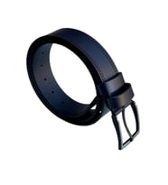 Lacivert Hakiki Deri Düz Renk Dikişli Model 4 cm. Genişlikli Spor Kemer // 405-28