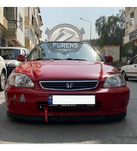 Honda Civic İes 1996-2001 Uyumlu H lip Esnek Ön Lip 2 Parça Karlık Ön Ek Tampon Altı Dil