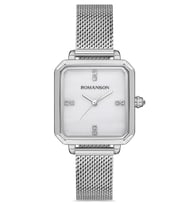 ROMANSON RM0B14LLWWMS2W HASIR KORDON GÜMÜŞ METAL KADIN KOL SAATİ (Gri)