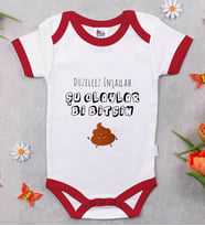 BK Kids Düzelcez İnşallah Tasarımlı Kırmızı Bebek Body Zıbın-1