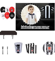 Afiş Hediyeli Beşiktaş Doğum Günü Parti Seti HDTS125 8 Kişilik-
