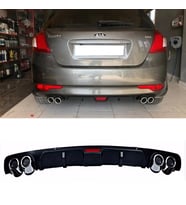 Kia Ceed Siyah Difüzör 4 Krom Egzoz Görünümlü Difizör Arka Ek Body Kit 2008 - 2012