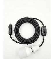 Araç çakmak girişli 30W 12V Led Ampul,lü E27 Duylu Anahtarlı Araç,Karavan,Kamp Seyyar Lamba 12/16A 2 X1,5mm TTR Bakır 10 Mt-Siyah