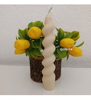 qosrix Krem Italyan Burgulu Şamdan Soya Mumu Doğal Kokulu Çubuk Konik Burgu Spiral Mum Dekoratif 1 Adet