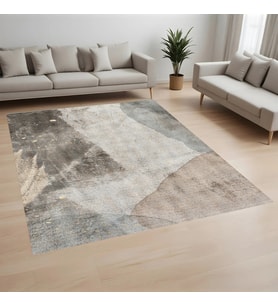 Eliana Home Dijital Baskı Yıkanabilir Kaymaz Taban Salon Halısı Ve Yolluk LN048-FNL320 (Kahverengi)