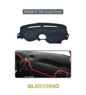 PEUGEOT 206 Küçük EkranTORPİDO KORUMA HALISI GRİ KENAR