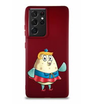 Samsung Galaxy S21 Ultra Soft Premier Kapak Bayan Puff Tasarımlı Silikon Kılıf - Mürdüm (Şeffaf)