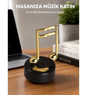 Mey İthalat® Altın Nota Temalı Müzik Kutusu Müzikli Hediyelik Yeni Nesil