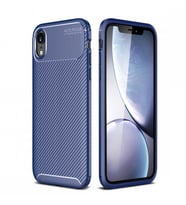 Apple iPhone XR Karbon Desenli Negro Silikon Kılıf (Lacivert)