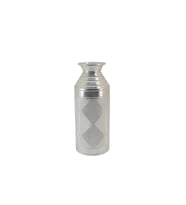 METAL DEKORATİF VAZO ORTA 49 x 20 cm (Beyaz - Gümüş)