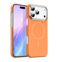 Coverzone iPhone 17 Pro ile uyumlu Metal G�r�n�ml� Kamera Korumal? Mat Marble Magsafe ile uyumlu Tam G�vde Korumal? iPhone 17 Pro ile uyumlu Orange