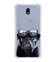 PrintiFy Samsung Galaxy J7 Pro Uyumlu Köpek 3 Baskılı Şeffaf Köşe Korumalı Antişok Kılıf