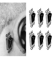 On Of Düğmesi Aç Kapa Kulak Arkası Anahtar Şalter Su Geçirmez Tattoo Kol Bilek Omuz Sırt Dövmesi