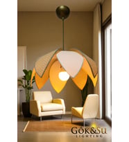 Şık Rattan Pervane Model Sarkıt Avize, Oturma, Salon, Mutfak, Antre İçin
