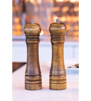 Vanckey 2'li Set Masterchef Tuz Karabiber Değirmeni Baharat Öğütücü Ceviz Ahşapı 21 Cm