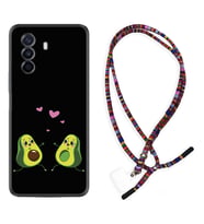 Huawei Nova Y70 Y90 Nova 9 SE  Kılıf Boyun Asklı Rasta Silikon Aşık Avokadolar 1642