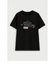 Erkek Bisiklet Yaka Baskılı Siyah T-shirt (Siyah)