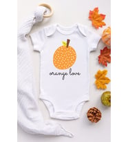 Unisex Bebek Beyaz Portakal Kısa Kollu Çıtçıtlı Body