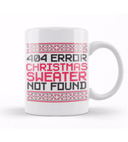 404 Error Christmas Sweater Not Found Funny Kupa Bardak Porselen