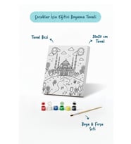 Çiçek Bahçesinde Sultanahmet Camii Şövalesiz Boya Seti 20x20