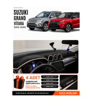 SUZUKI GRAND VİTARA (2013-2025) Uyumlu Torpido Örtüsü Torpido Kılıfı - Siyah Bej