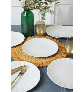 Keramika Beyaz Sirius Pasta Tabağı 22 Cm 6 Adet 004
