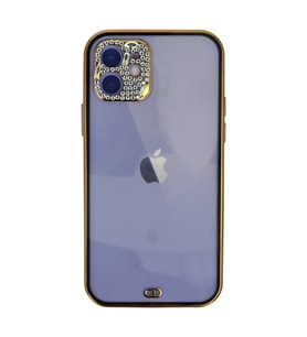 Apple İphone 12 Kılıf Liva Taşlı Silikon - Siyah