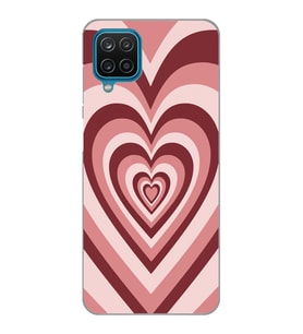 Samsung Galaxy M32 Uyumlu Pembe Kalp Tasarımlı Şeffaf Telefon Kılıfı