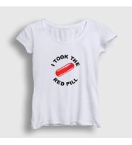 Presmono Kadın Beyaz I Took The Red Pill Ideology T-Shirt 447967tt (Beyaz)