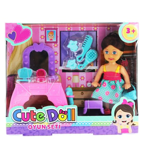 Mulvxurg  Urg02 Cute Doll Mini Bebek Aksesuarlı Ve Makyaj Masalı Oyun Seti (Mulvix)