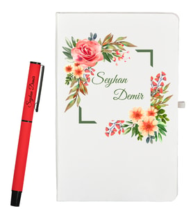 Anneler Günü Hediyesi Kişiye Özel Defter ve Roller Kalem Seti
