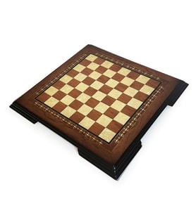 Flat Ayaklı Ahşap Satranç Tablası Küçük Gül 35x35cm