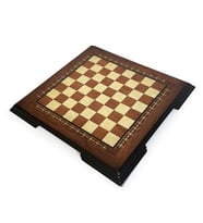 Flat Ayaklı Ahşap Satranç Tablası Küçük Gül 35x35cm