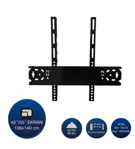 Hedyex 42" - 55" Tv Duvar Askı Aparatı Kilitli YMN-4255