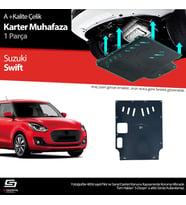 S-Dizayn Suzuki Swift Çelik Karter Muhafaza 2018 Üzeri A+ Kalite (Karışık)