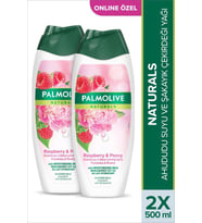 Palmolive Naturals Ahududu Suyu ve Şakayık Çekirdeği Yağı ile Nemlendirici Duş Jeli 500 ml x2 Adet
