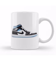 Jordan 1 Mid University Black White Kupa Bardak Porselen