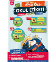 Okul Etiketi Sünger Bob Kalem Defter Etiketi Özel İsim Yazılabilen Etiket Seti - İsim Etiketi-T571-OE44