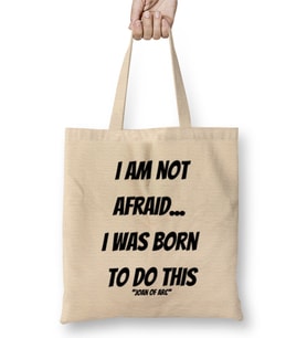 Joan Of Arc Quotes Gifts - Vintage Retro Rainbow Style Bez Çanta Uzun Saplı