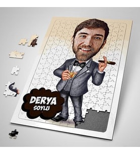 Kişiye Özel Canım Patronum Karikatürlü Puzzle